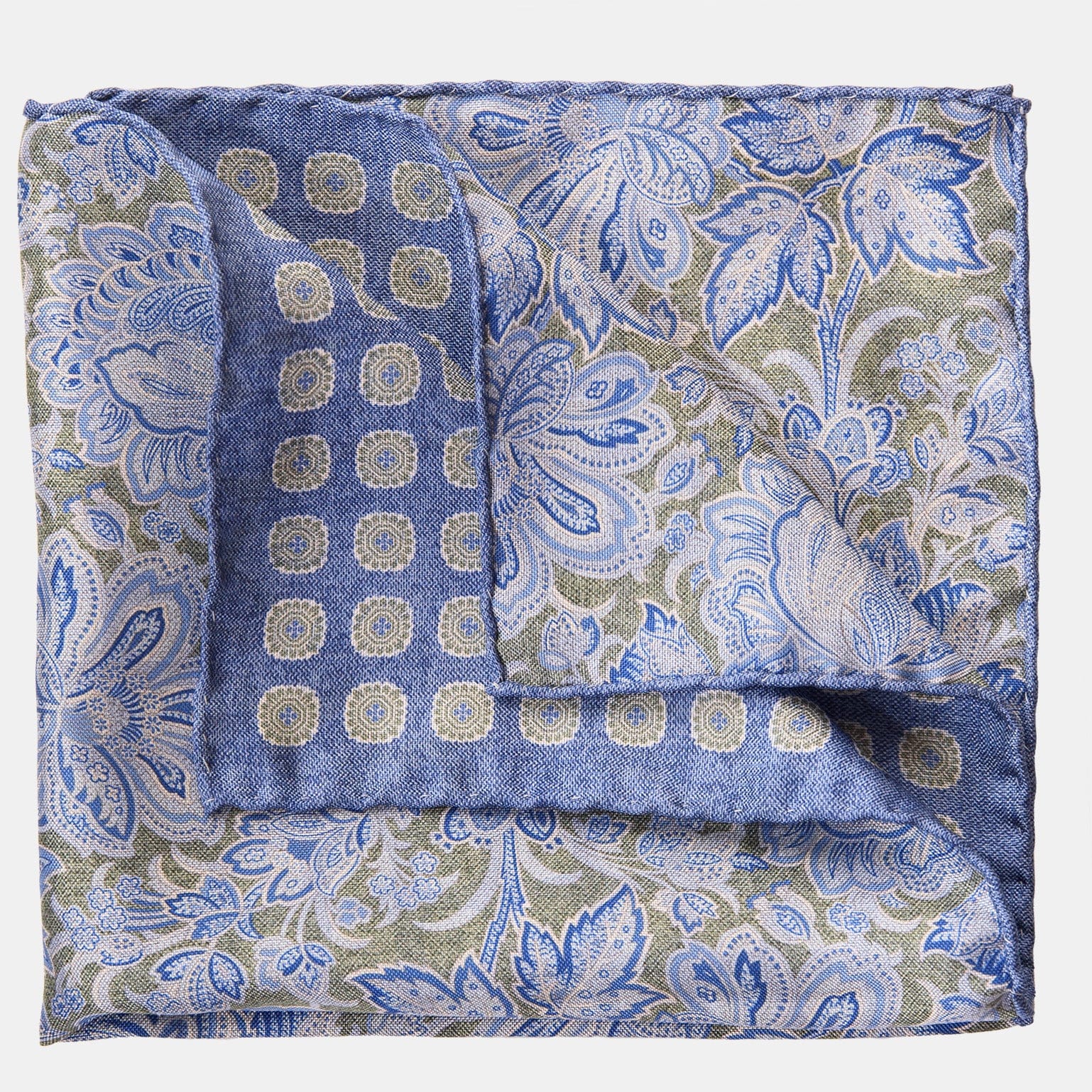 Assisi - Double Sided Silk Pocket Square - Sky Blue