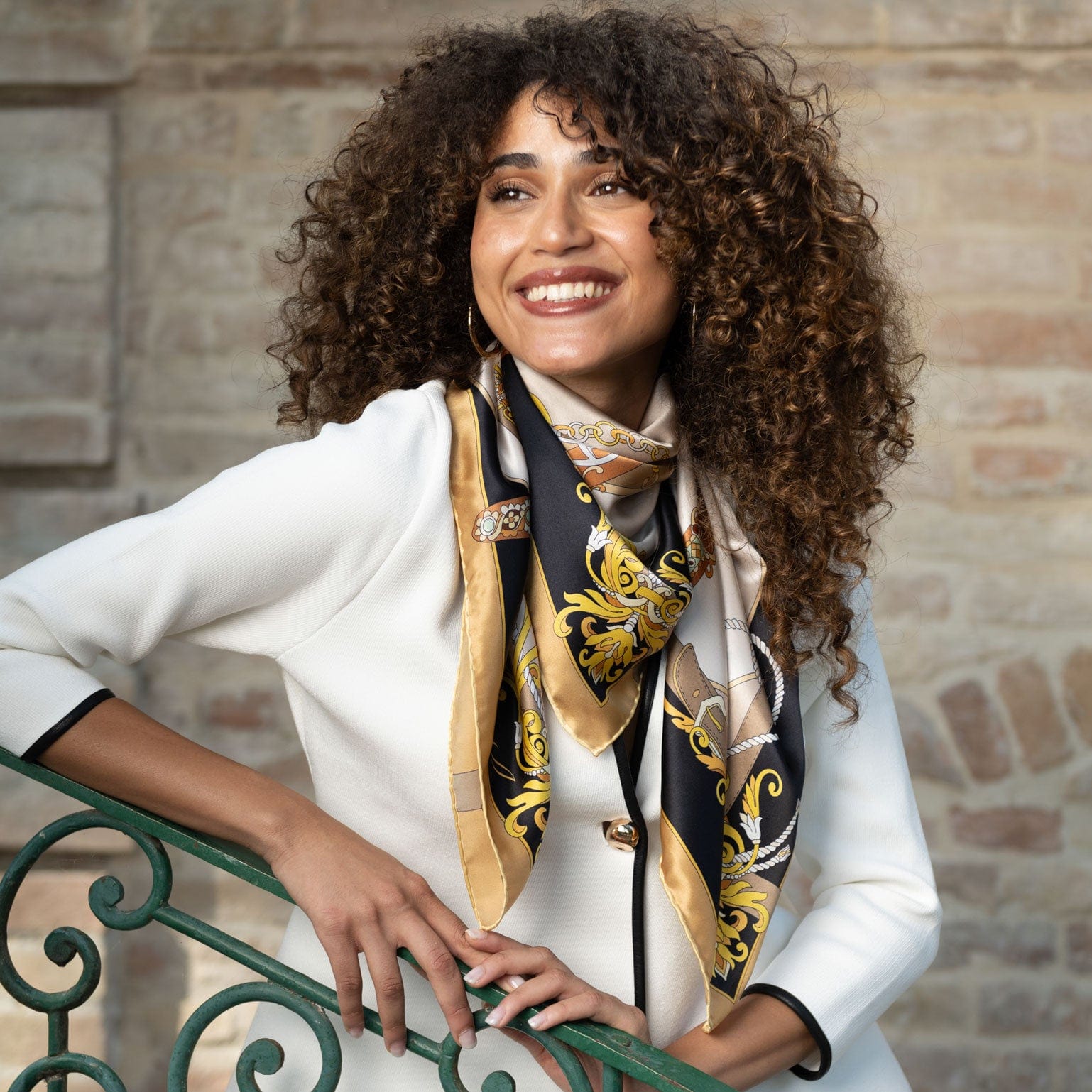 Moment in Time - Silk Foulard - Gold