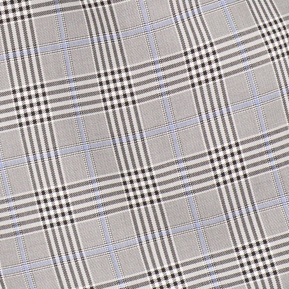 Men’s Regular Fit Double Breasted Plaid Suit with Flat Front Pants and Side Vents – Gray - DRW-2B