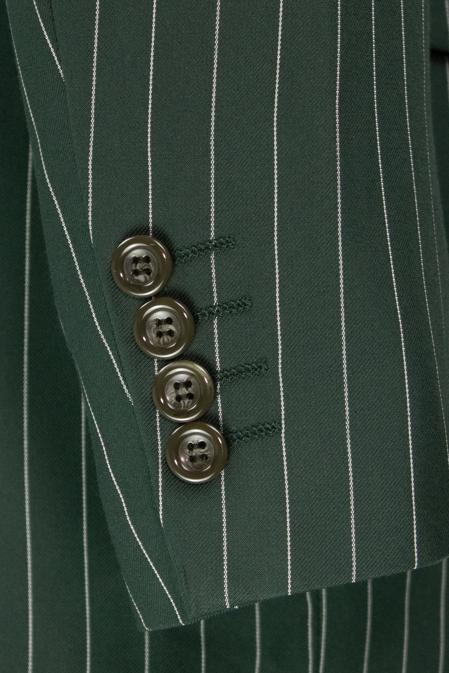 Men’s Double Breasted Pinstripe Suit – Hunter Green Relaxed Fit 2 Piece FDSS