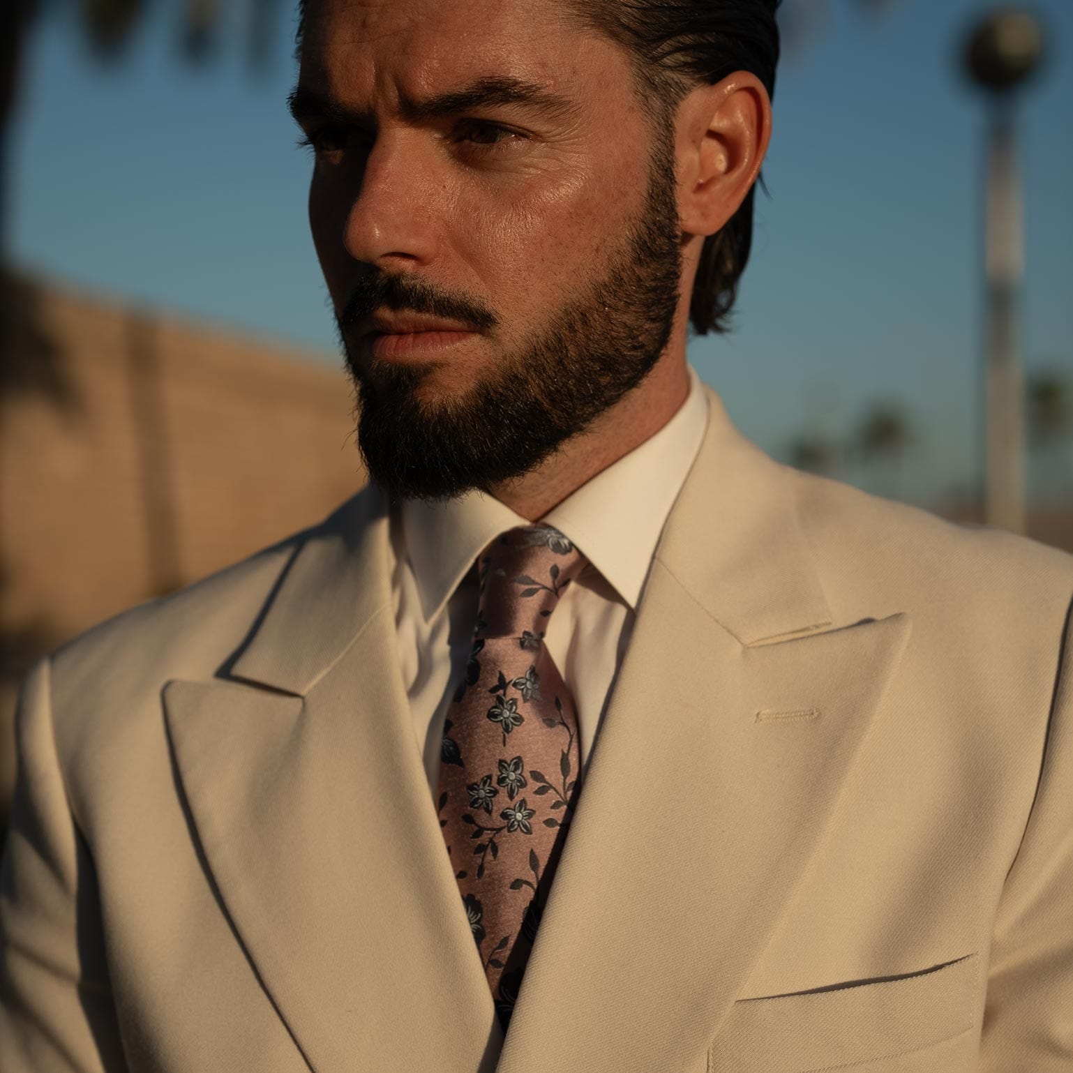 Silvio - Silk Jacquard Tie - Dusty Rose
