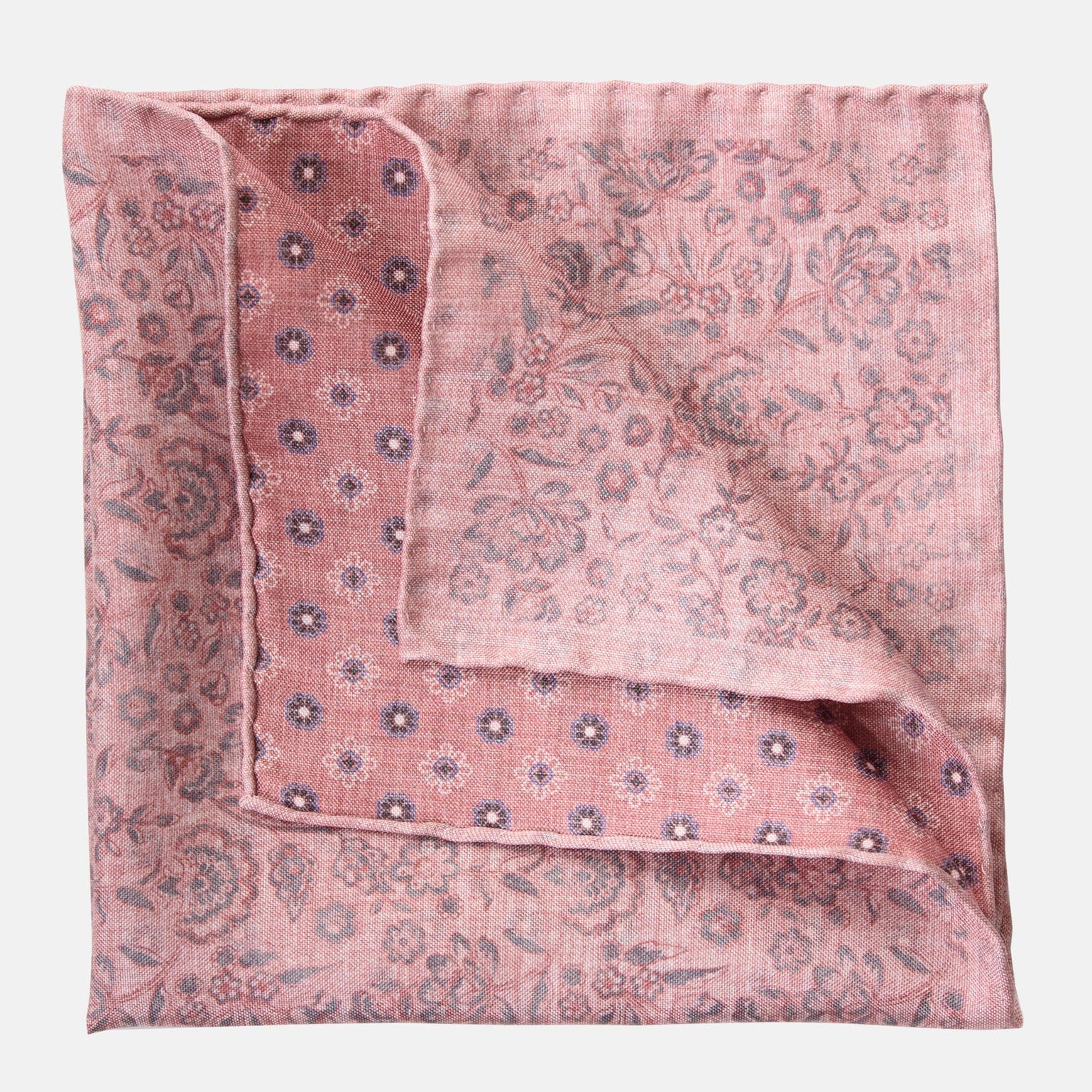 Pascal - Double Sided Silk Pocket Square - Blush