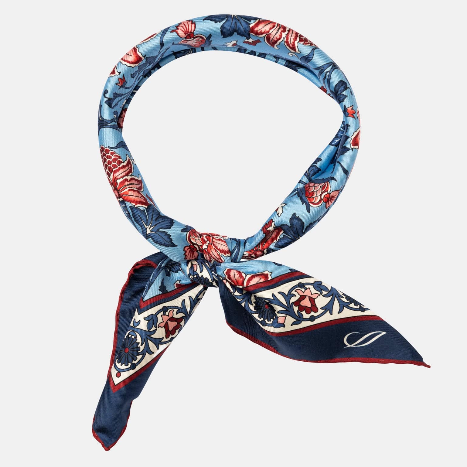 Carrara - Silk Neckerchief - Blue & Pink