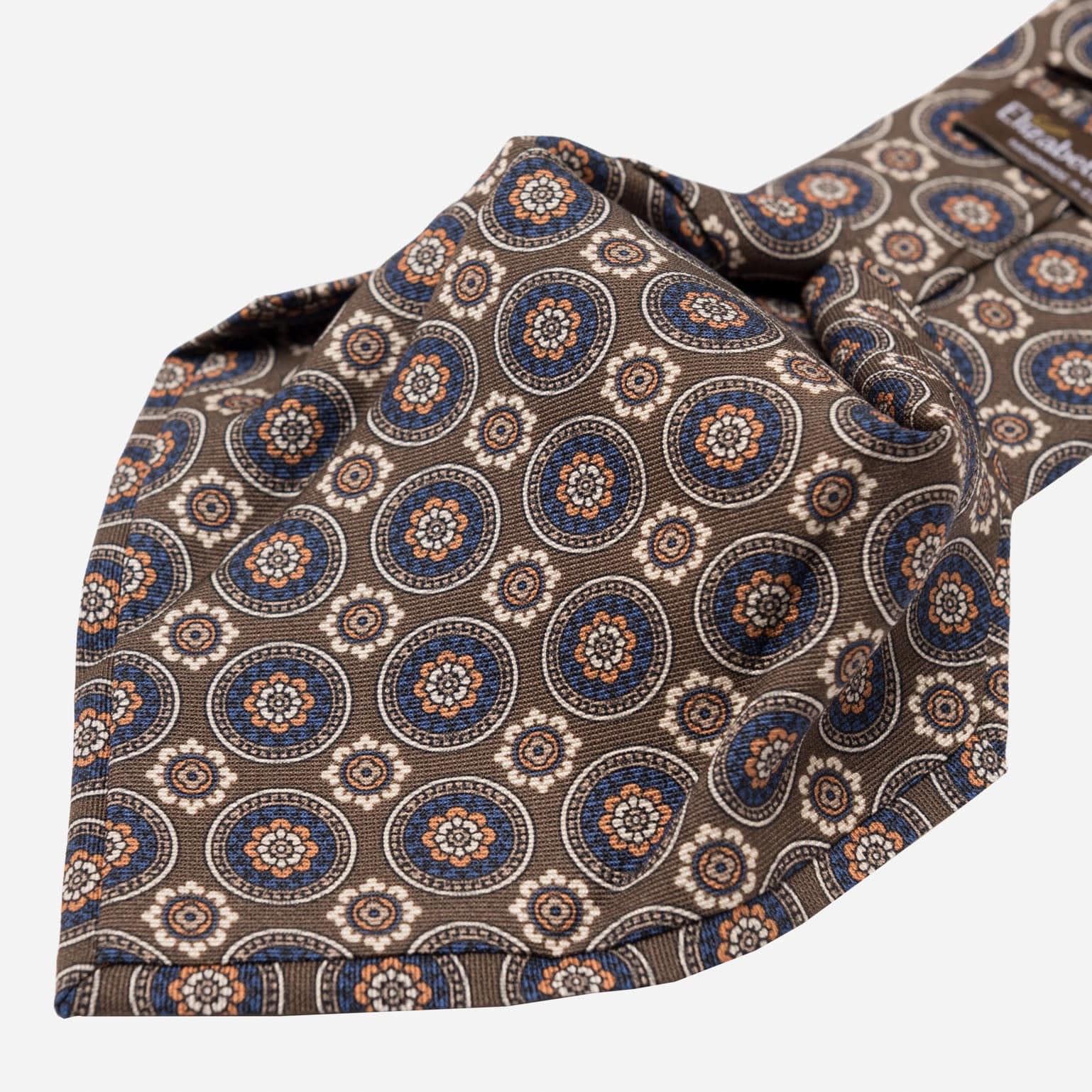 La Vigna - Printed Wool & Silk Tie - Brown