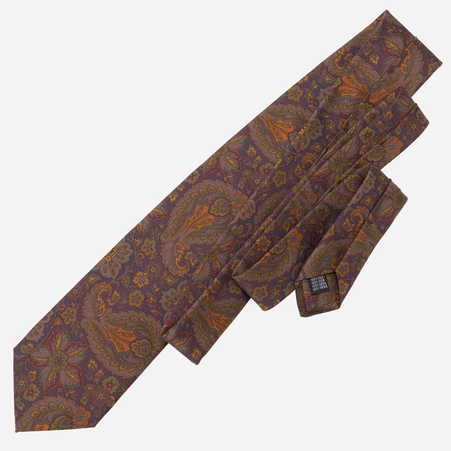 Trevi - Printed Madder Silk Tie - Plum