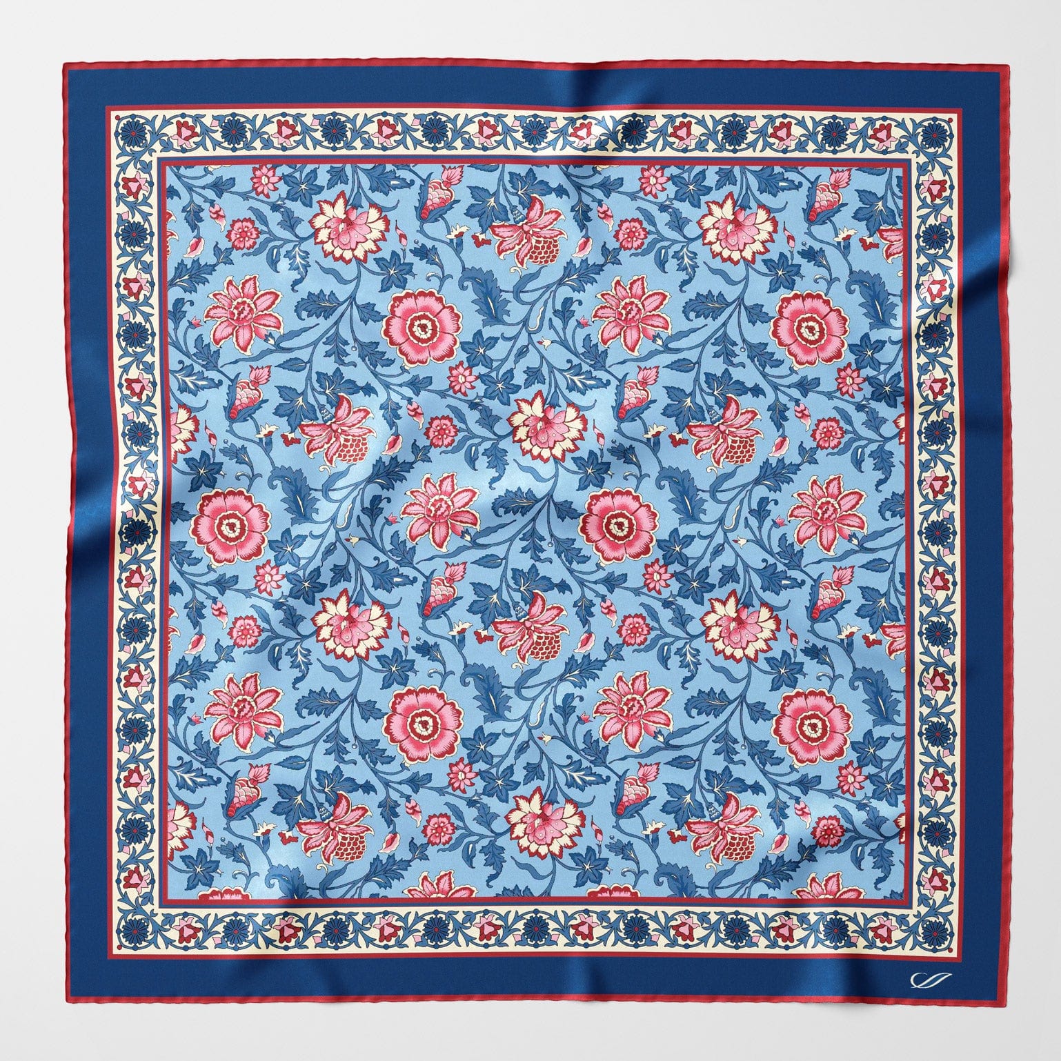 Carrara - Silk Neckerchief - Blue & Pink