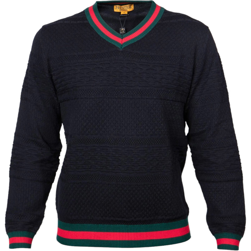 Prestige Vneck Sweater (Black/Green/Red) 463