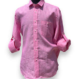 Inserch Linen Roll up Shirt (Summer Pink)