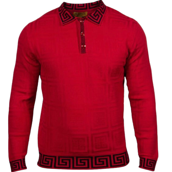 Prestige Greek "Halo" Polo Sweater (Red) 457