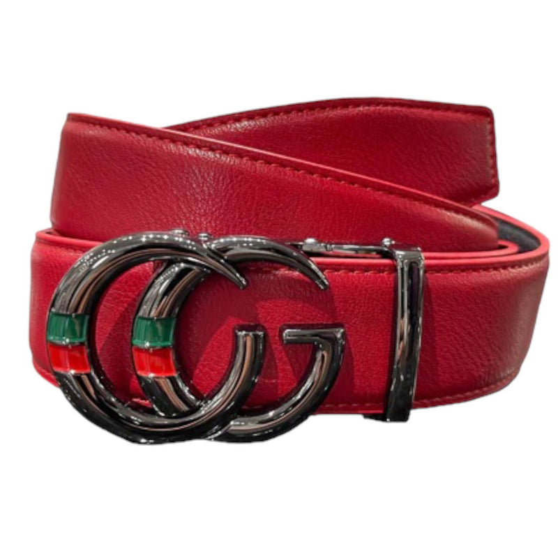 Designer fashion belt (Red/Black) G