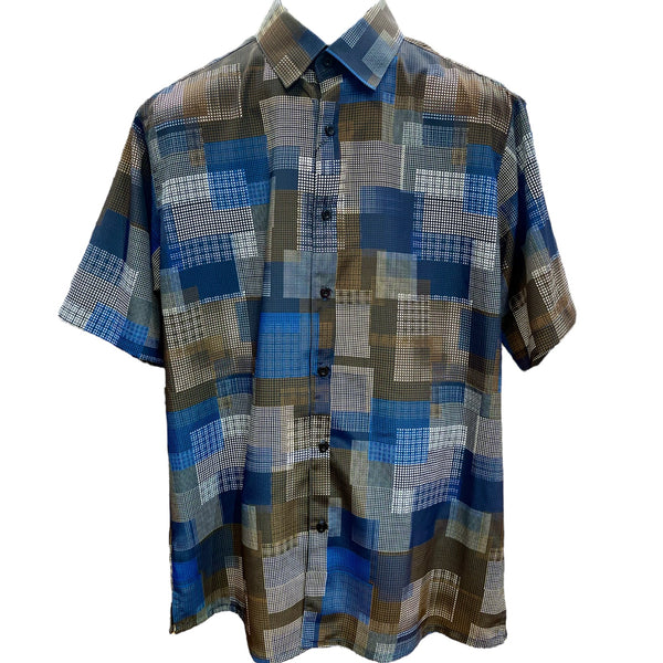 Bassiri "Flow" Shirt (Navy/Brown) 3945