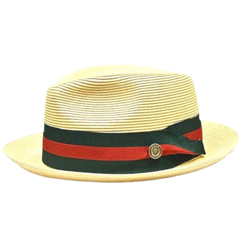 Straw "Bellagio" Hat (Tan/Red/Green)