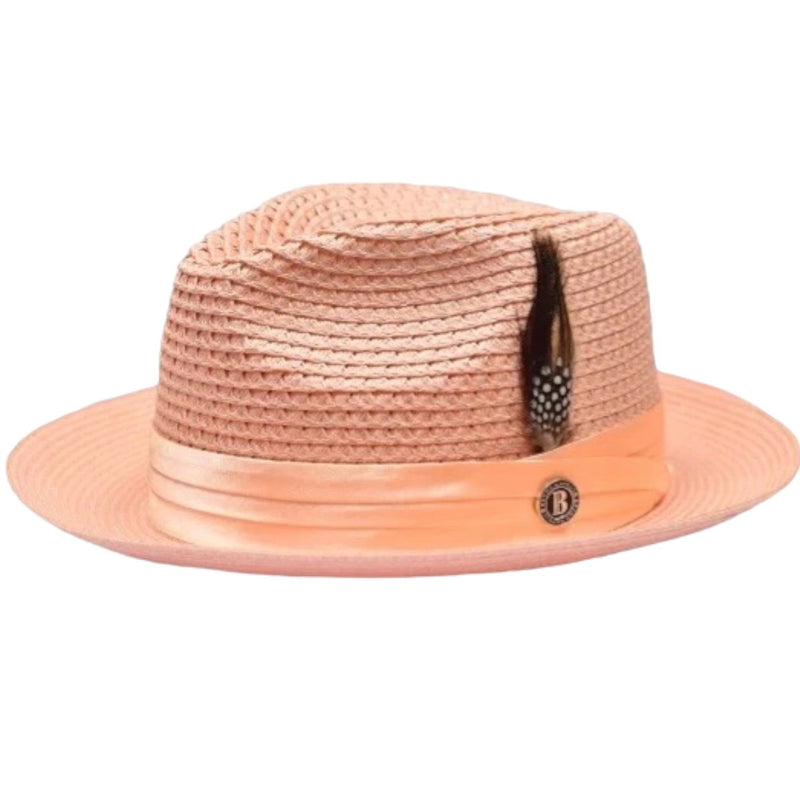 Bruno Straw "Luxury" Hat (Peach)