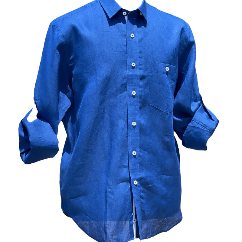 Inserch Linen Roll up Shirt (Estate Blue)