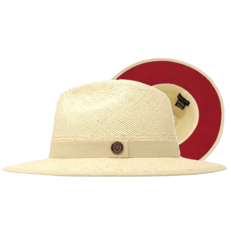 Bruno Capelo Straw Hat "Velinto" (Natural/Red)