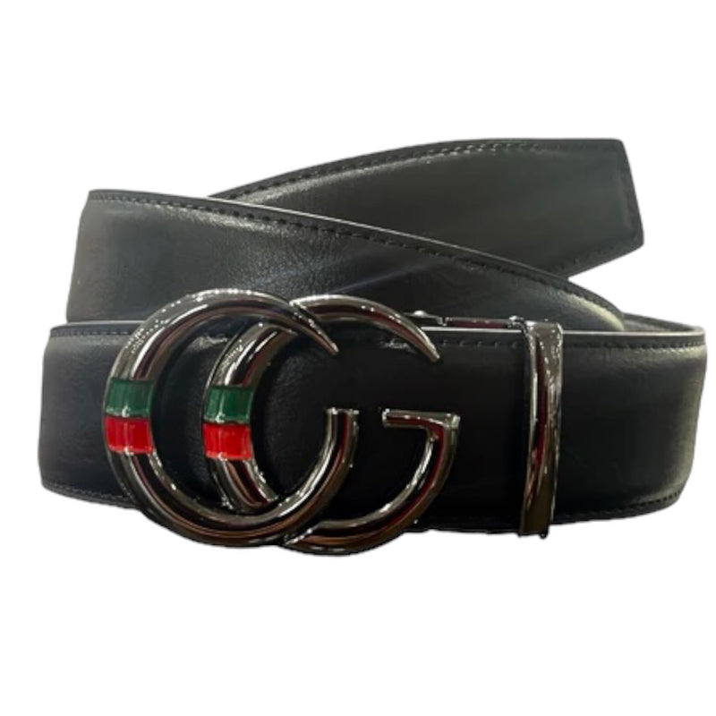 Designer fashion belt (Black/Black) G