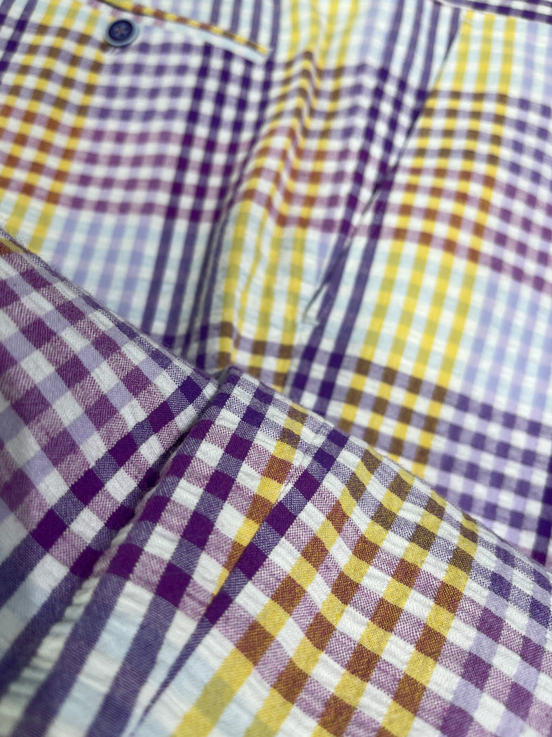 Inserch seersucker check blazer (purple/yellow)