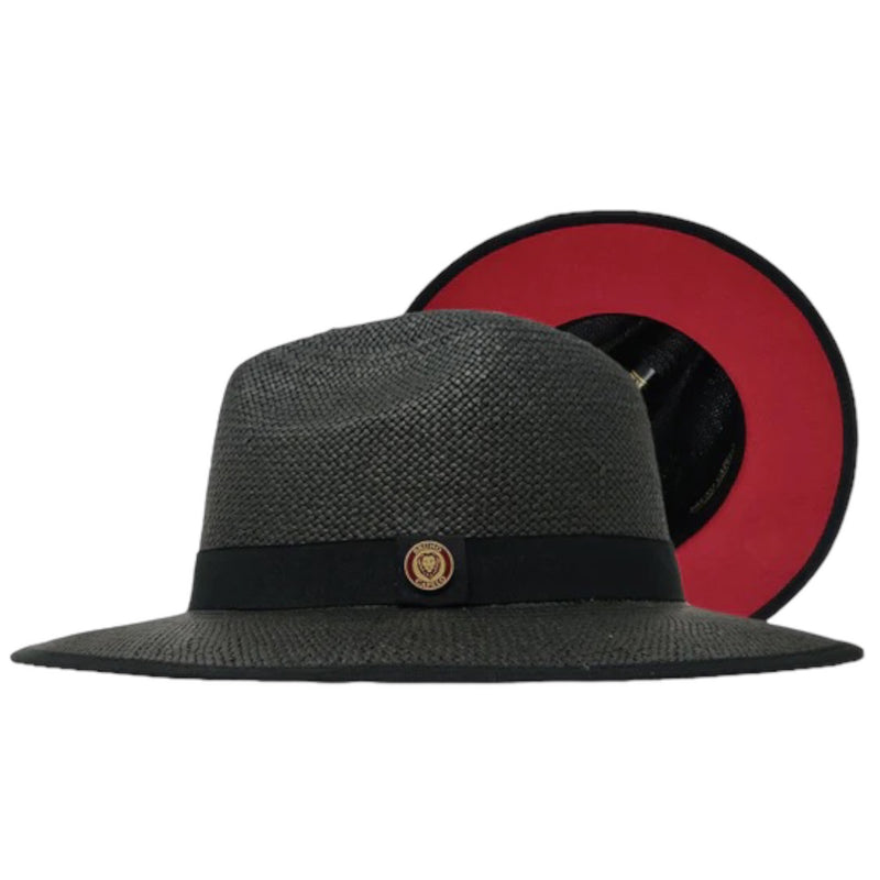 Bruno Capelo Straw Hat "Velinto" (Black/Red)