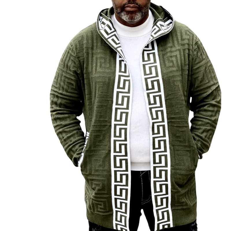 Prestige "A1" Cardigan Sweater 3/4 Length (Army Green) 421