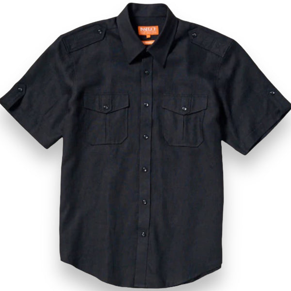 Inserch Military Linen Shirt (Black)