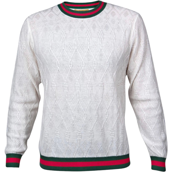 Prestige Crewneck Sweater (White/Green/Red) 430