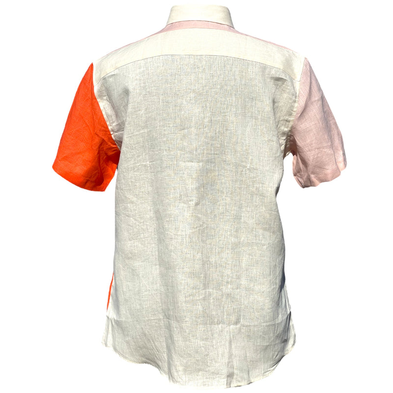 Lanzino Linen Shirt (Cream/Peach/Coral)