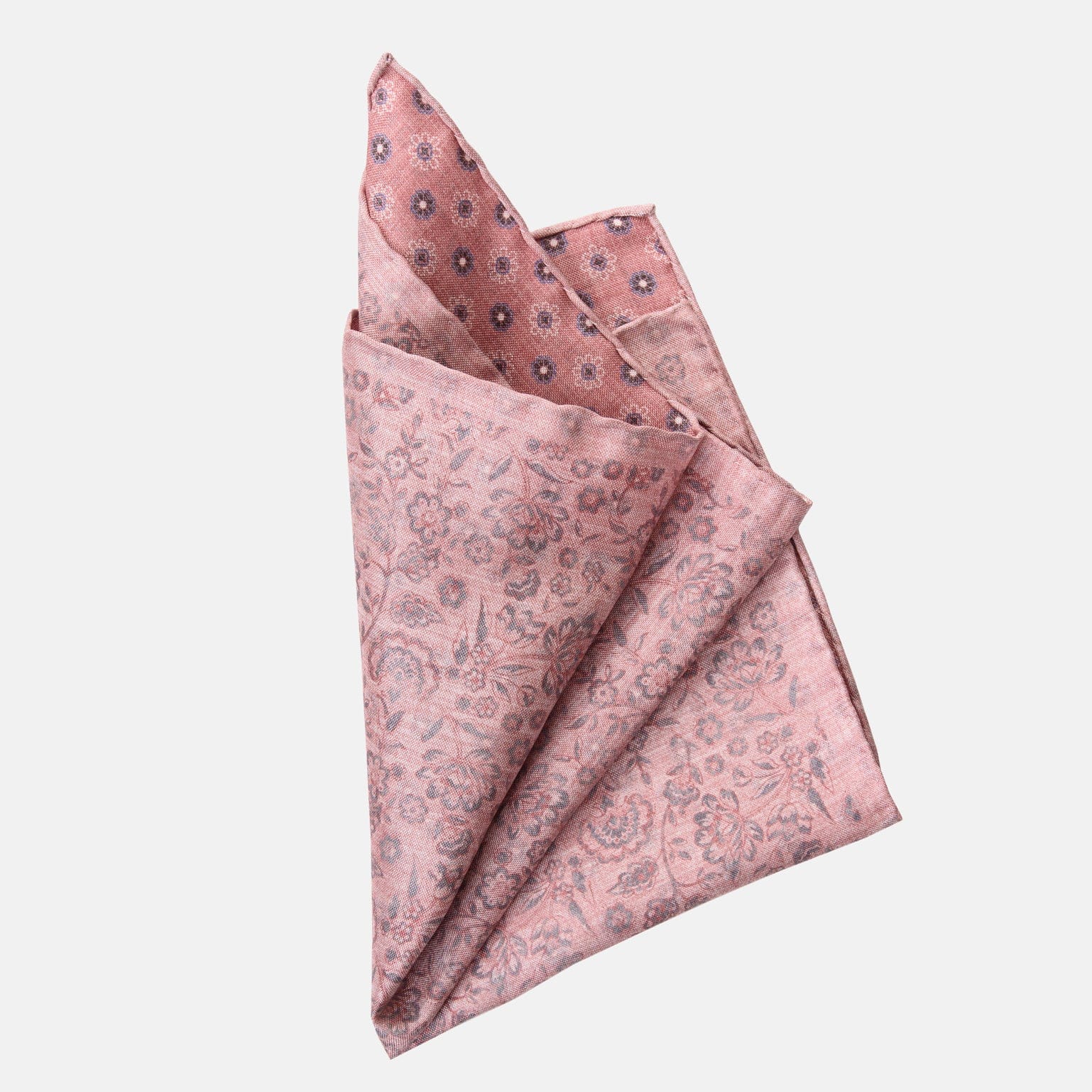 Pascal - Double Sided Silk Pocket Square - Blush