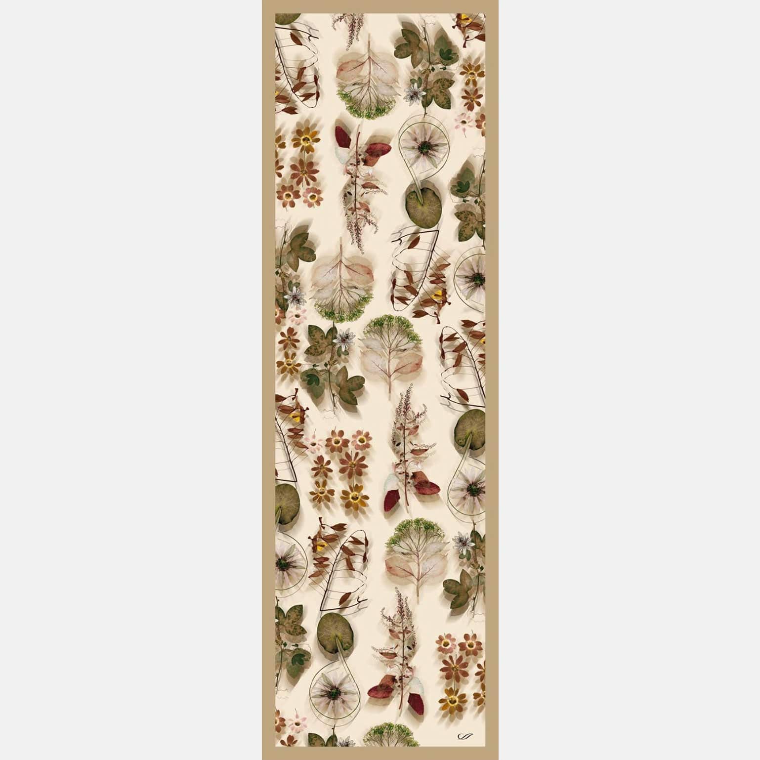 Botanica - Long Silk Scarf - Beige