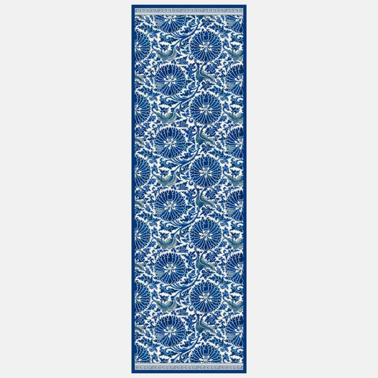 Rosalba - Long Silk Scarf - Blue