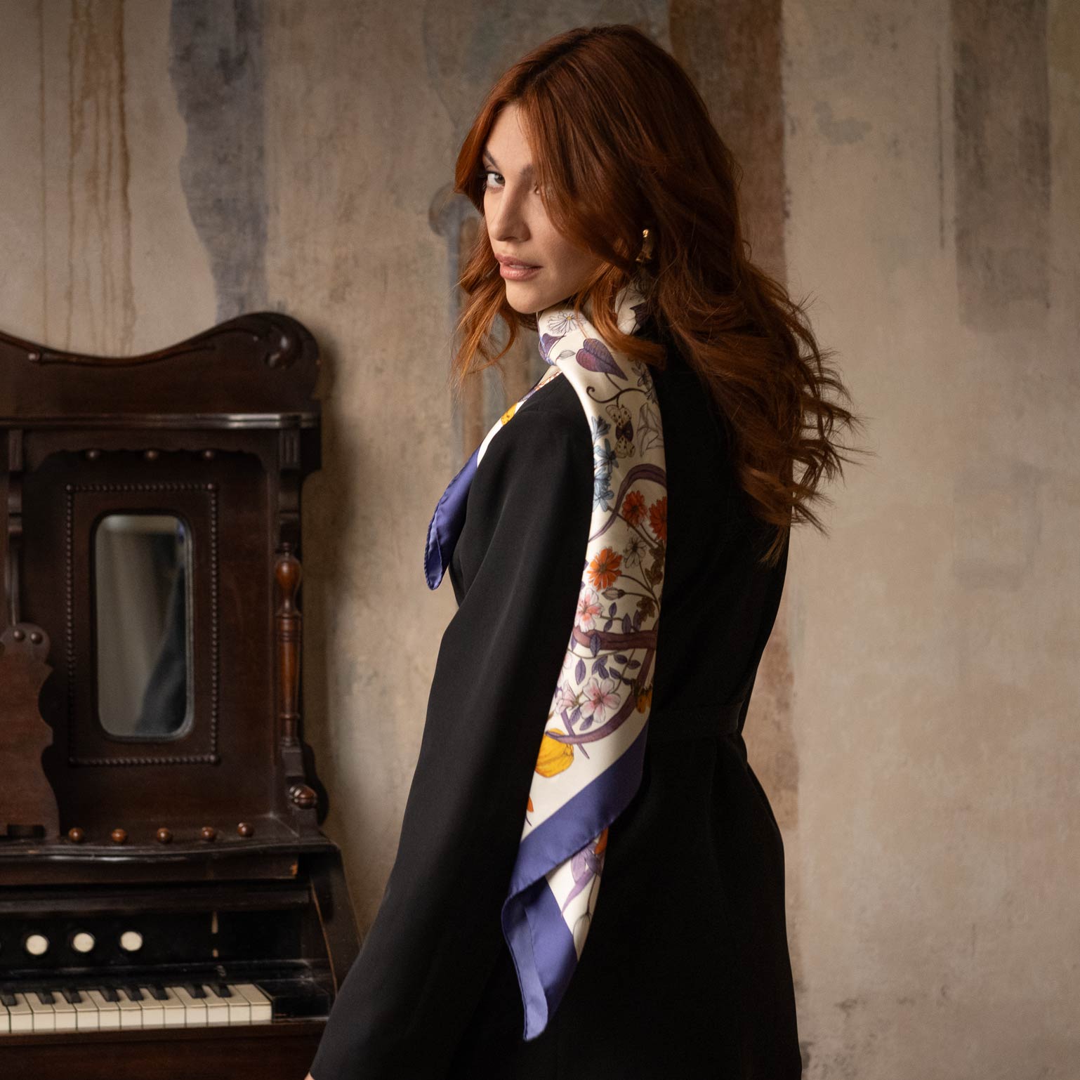 Flora - Silk Foulard - Violet