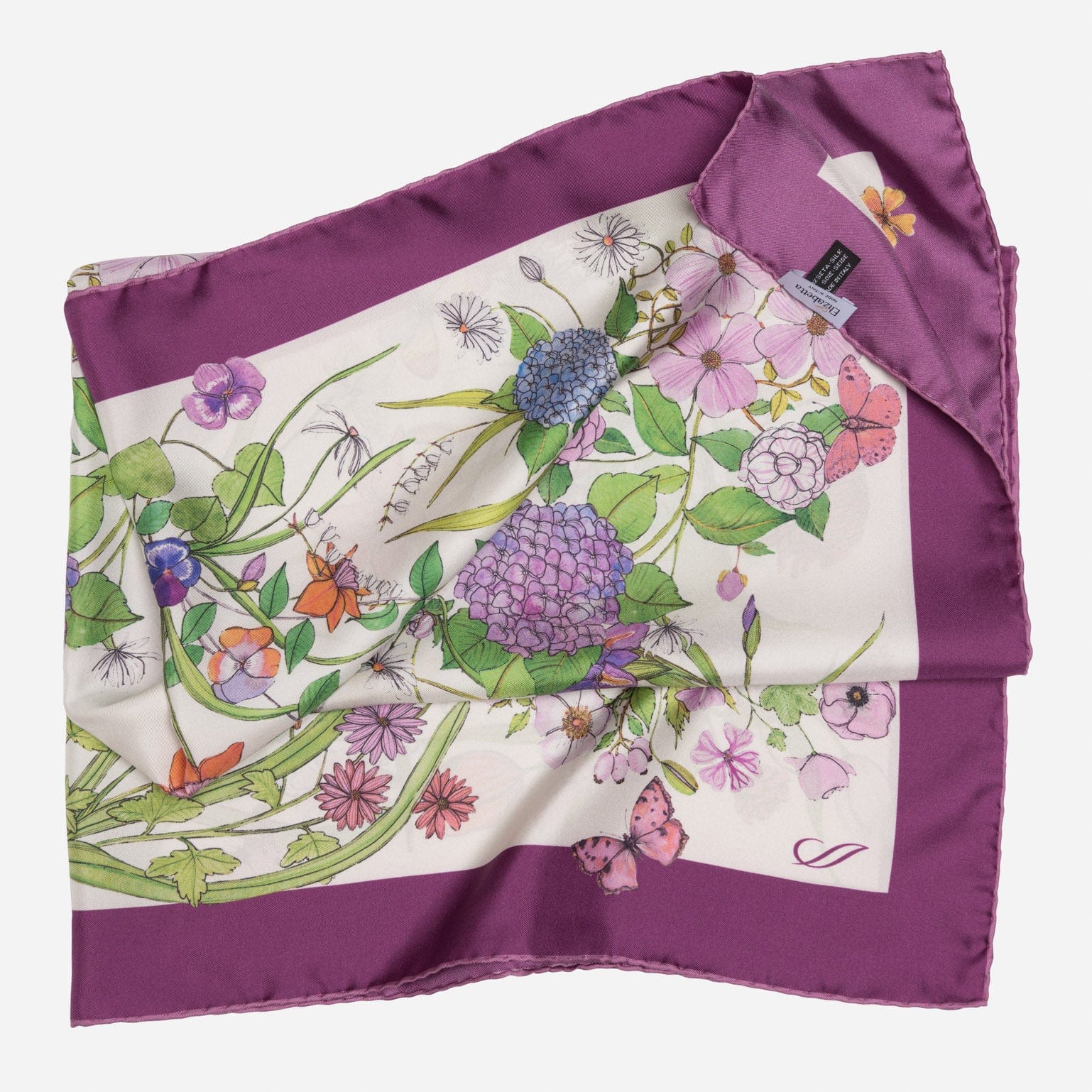 Flora - Silk Foulard - Berry