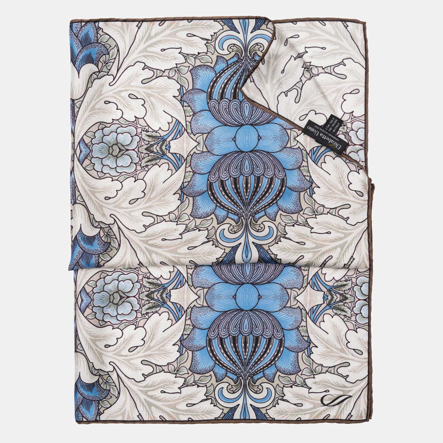 St. James - Silk Neckerchief - Blue and Tan