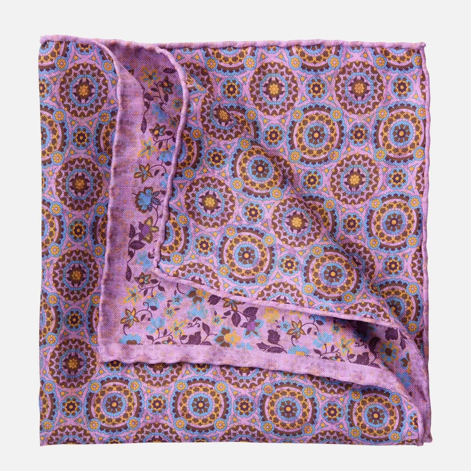 Rimini - Double Sided Silk Pocket Square - Pink