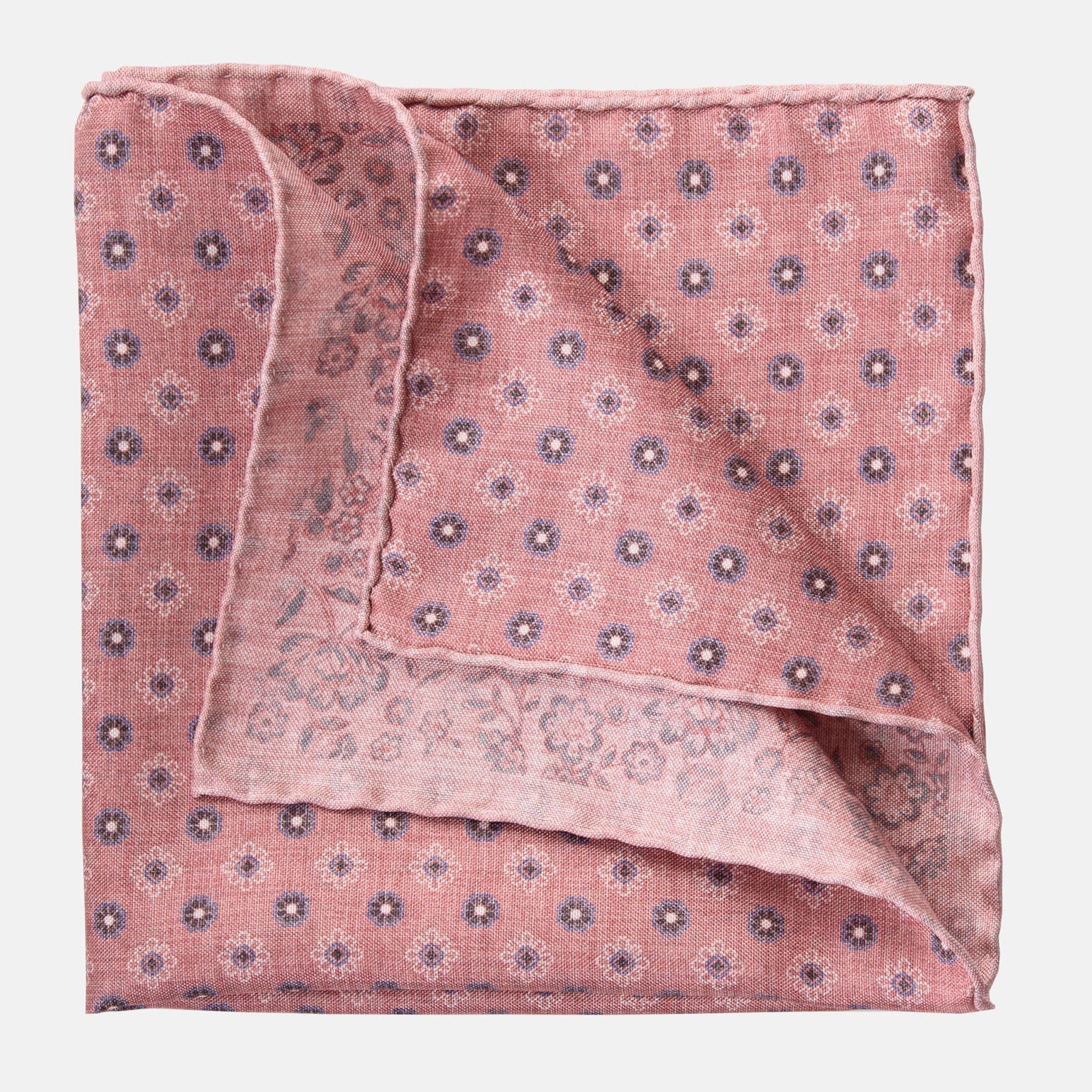 Pascal - Double Sided Silk Pocket Square - Blush