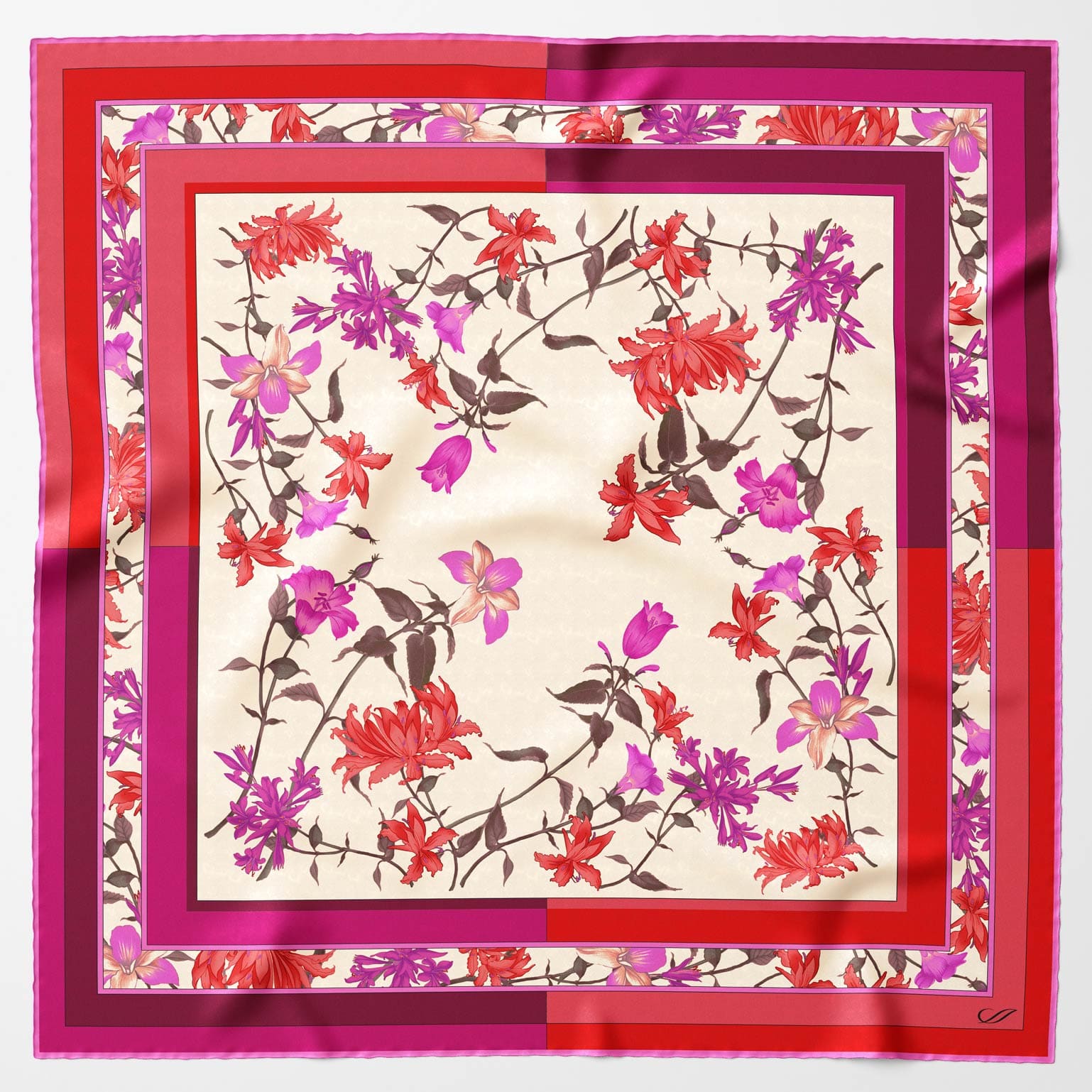 Serena - Silk Foulard - Fuchsia
