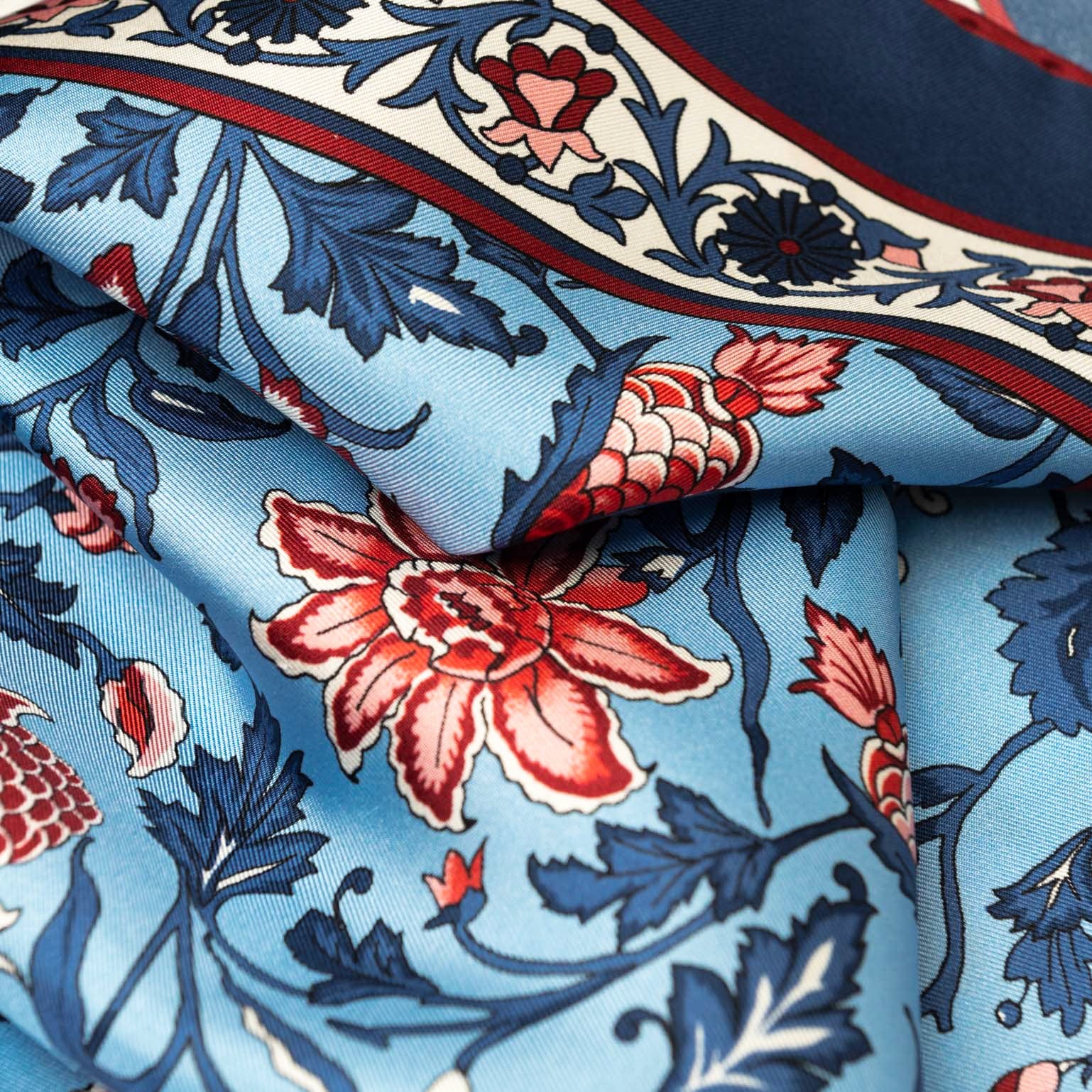 Carrara - Silk Neckerchief - Blue & Pink