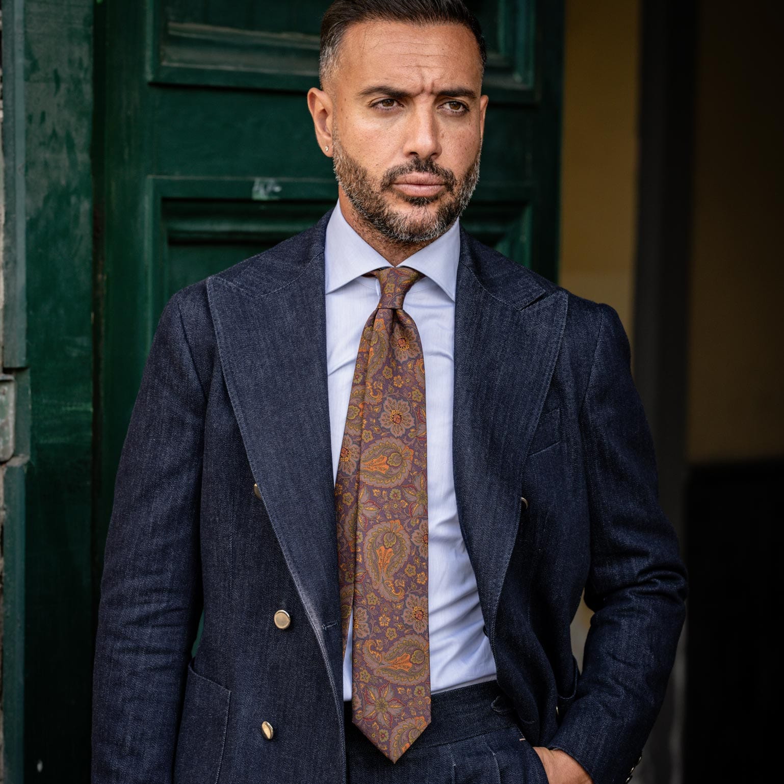 Trevi - Printed Madder Silk Tie - Plum