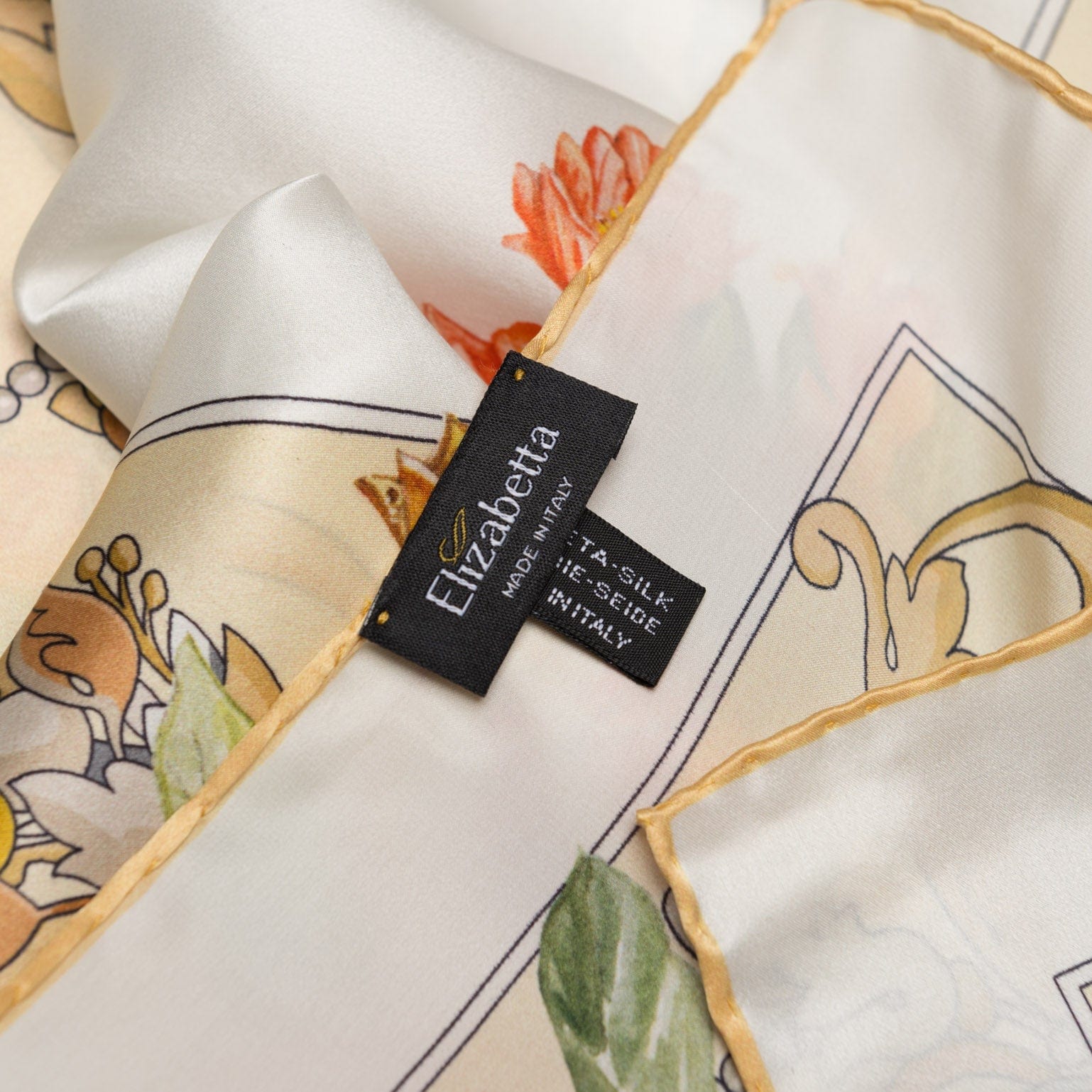 Melograno - Silk Foulard - White Gold