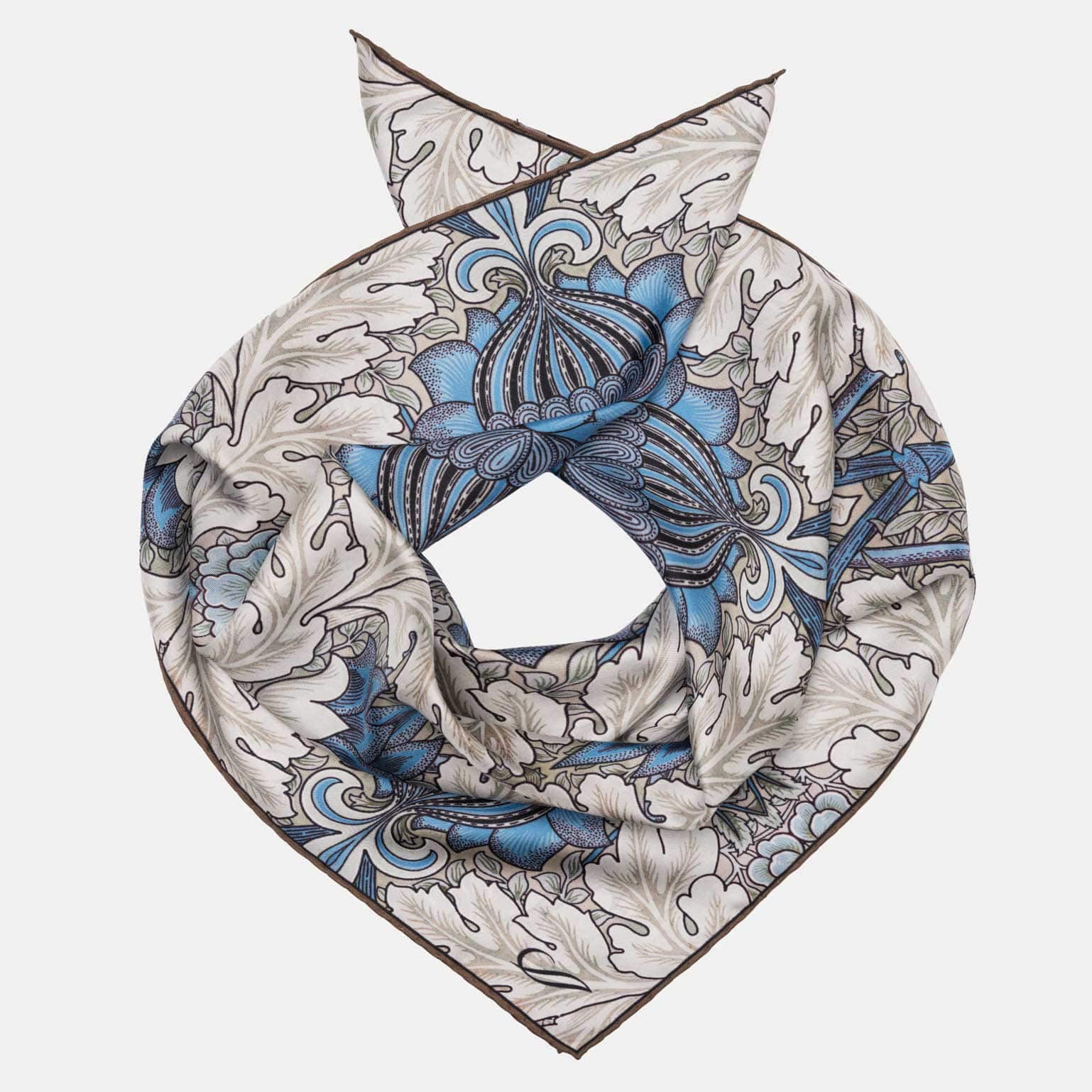 St. James - Silk Neckerchief - Blue and Tan