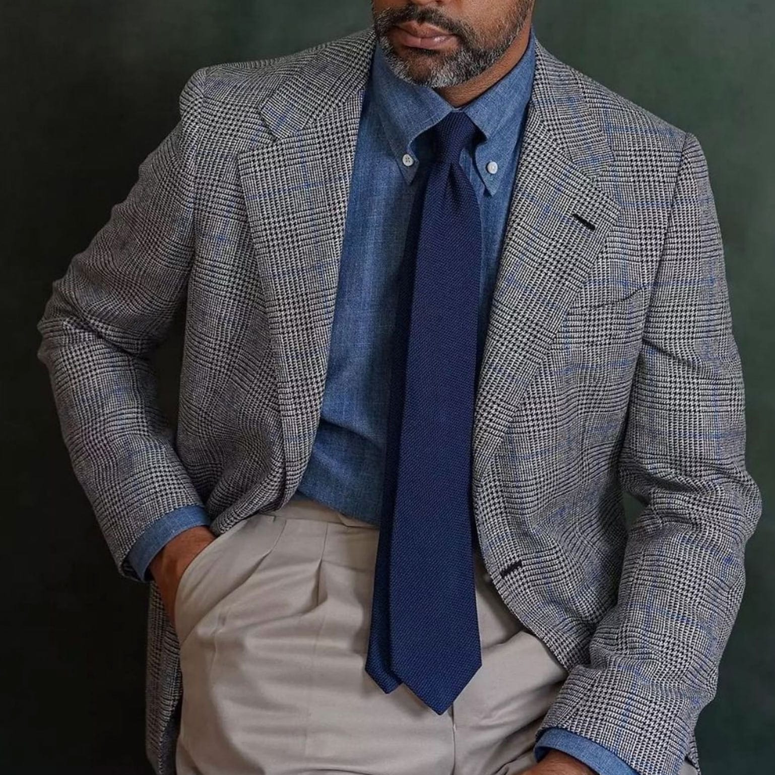 Marino - Navy Blue Silk Grenadine Tie