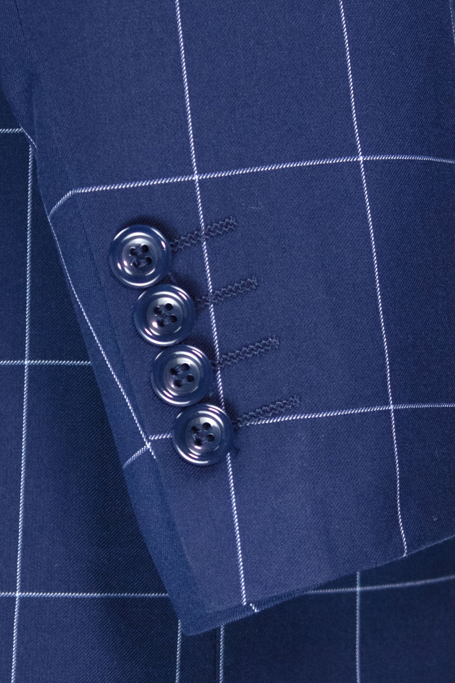 Mens Modern Fit Peak Lapel Double Breasted Suit – Blue MDW-1