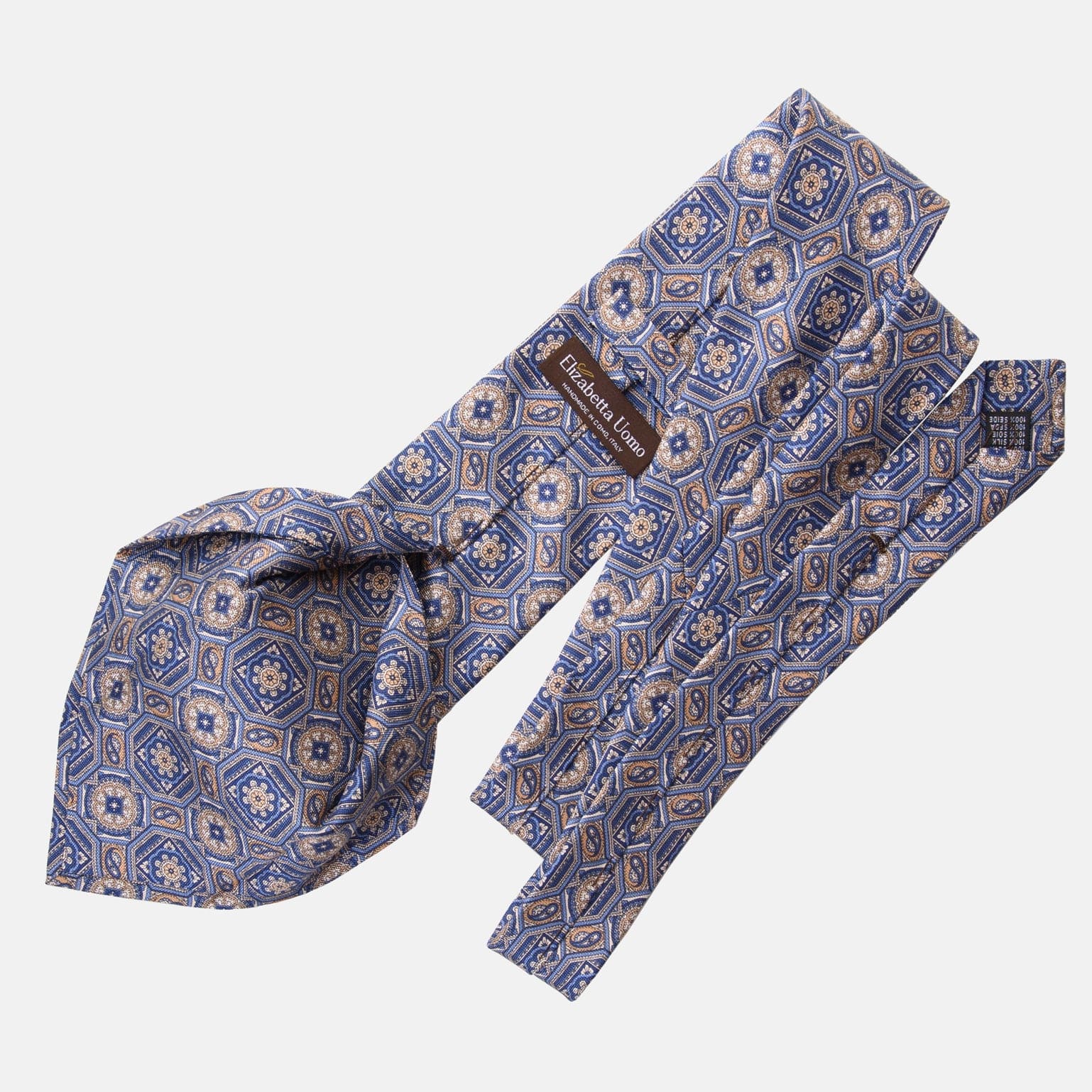 Mantova - Printed Silk Tie - Blue