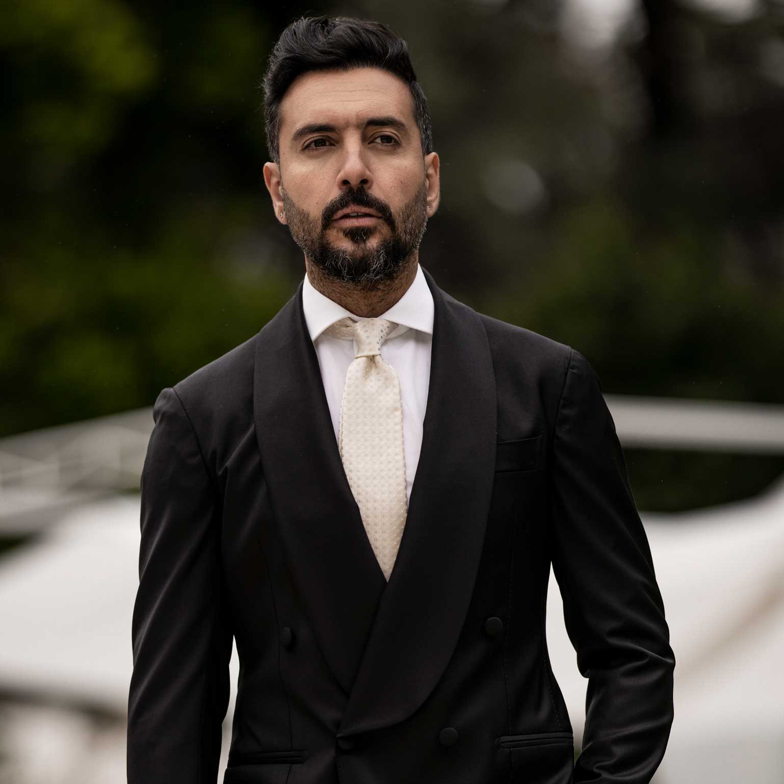 Barbera - Silk Jacquard Tie - Champagne