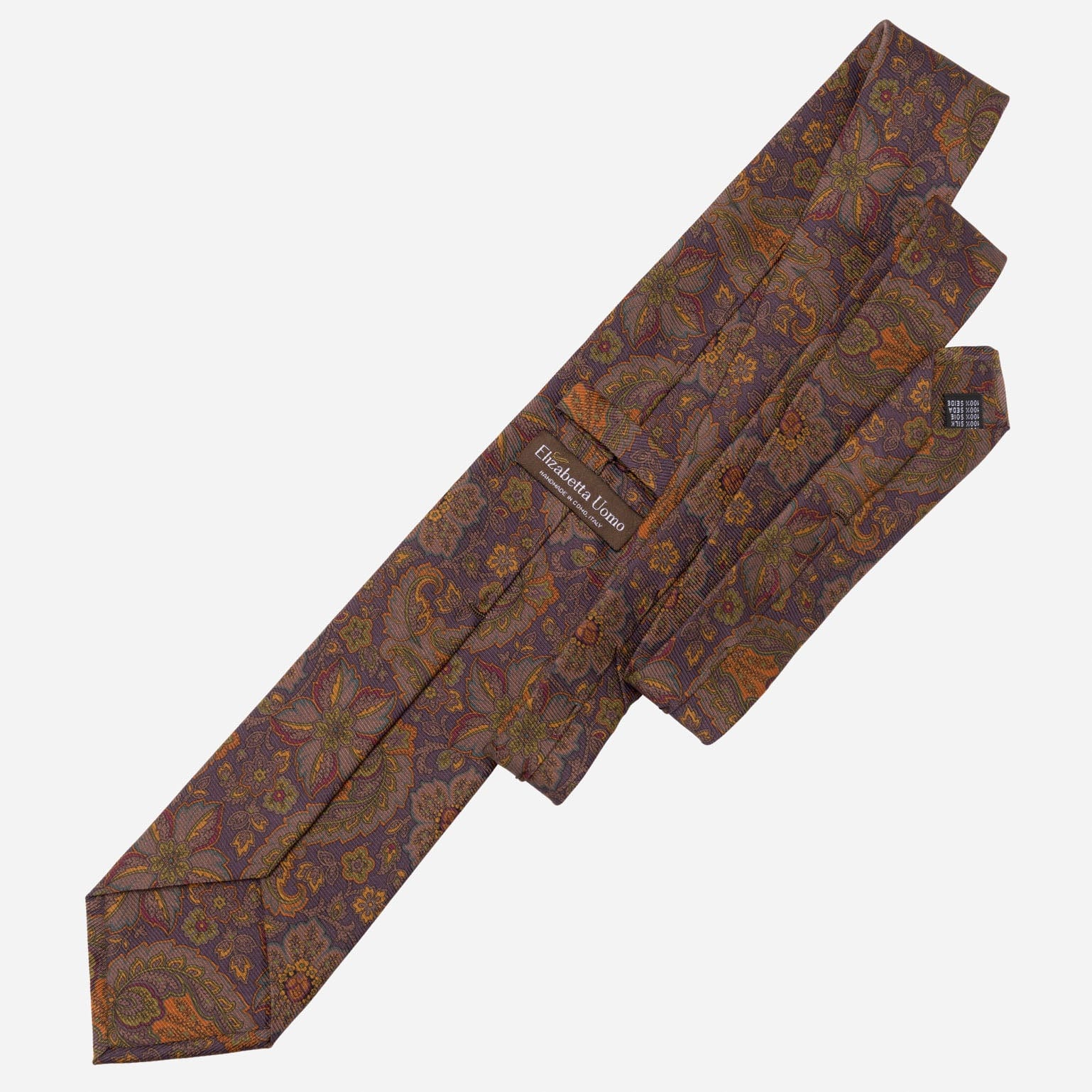 Trevi - Printed Madder Silk Tie - Plum