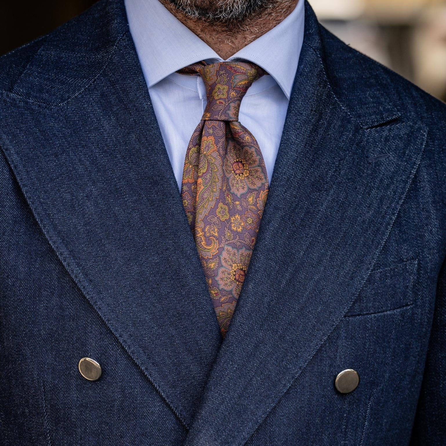 Trevi - Printed Madder Silk Tie - Plum