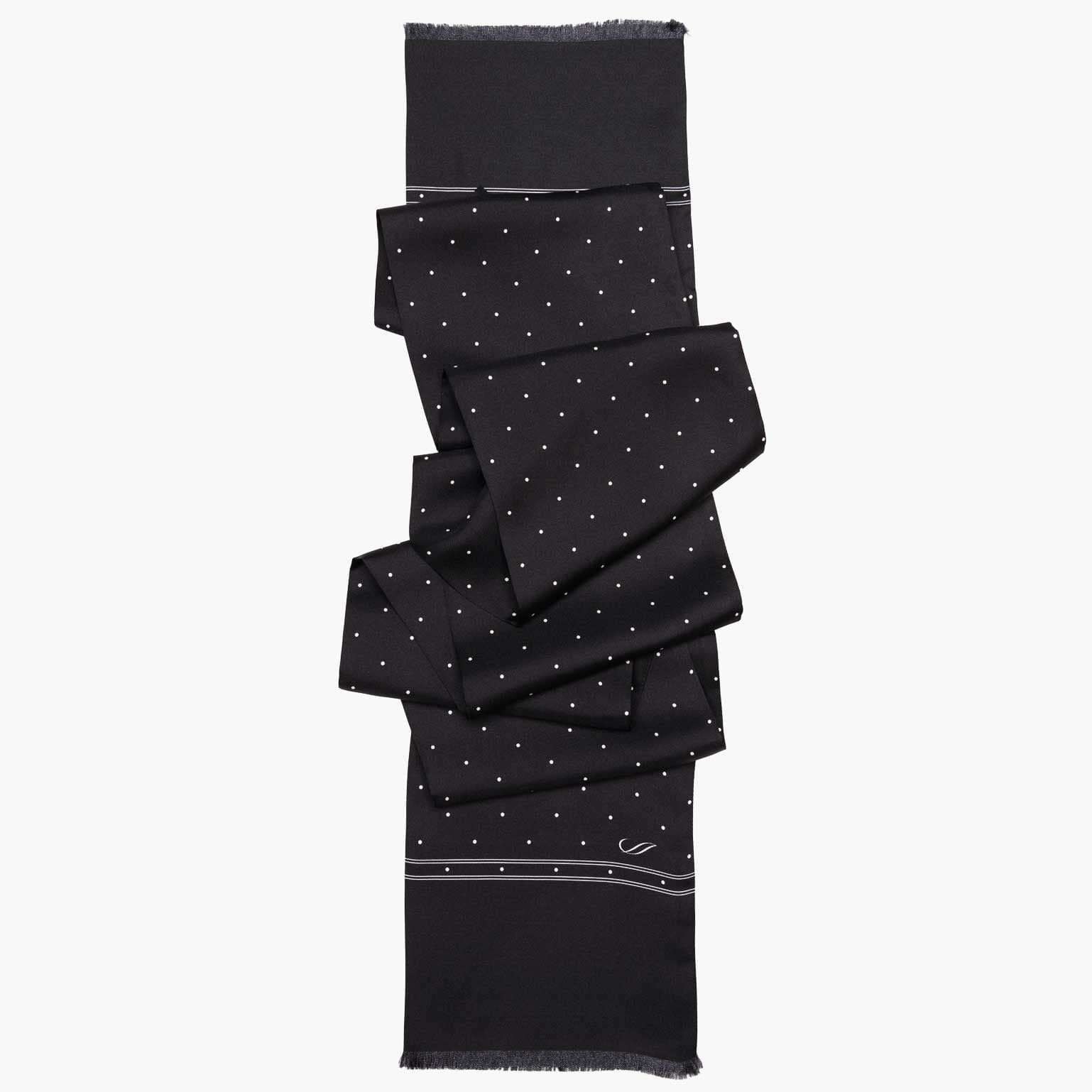 Savona - Slim Silk Scarf - Black