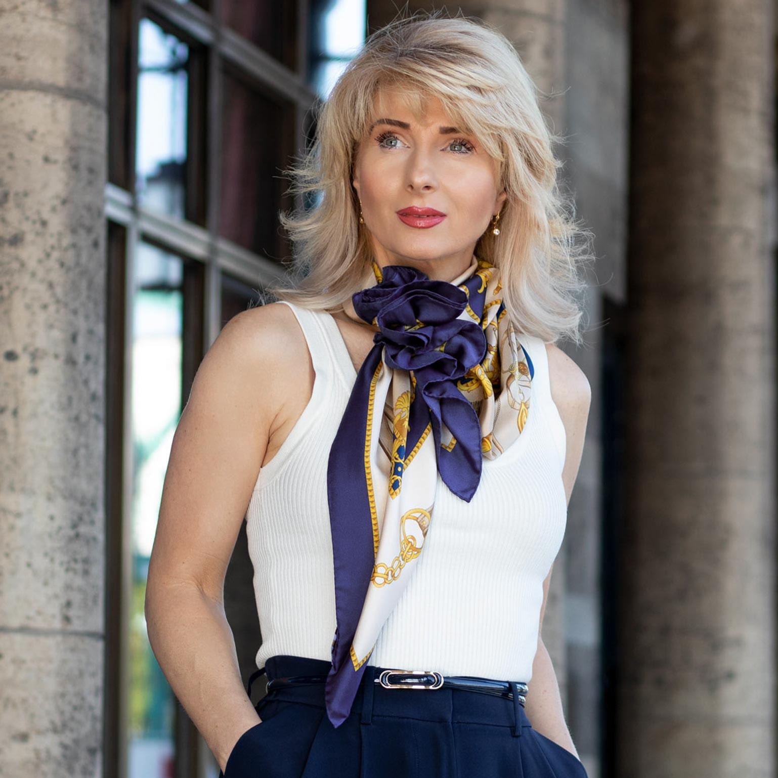 Vittoria - Silk Foulard - Blue