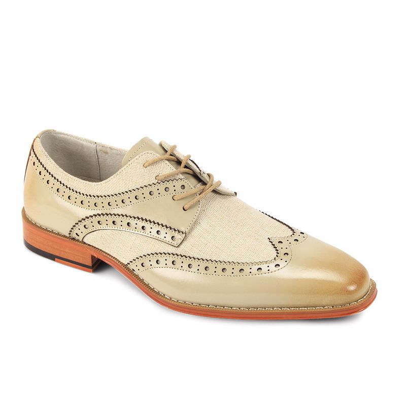 Giovanni NICO Men’s Wingtip Leather Oxford Dress Shoe – Nat Beige