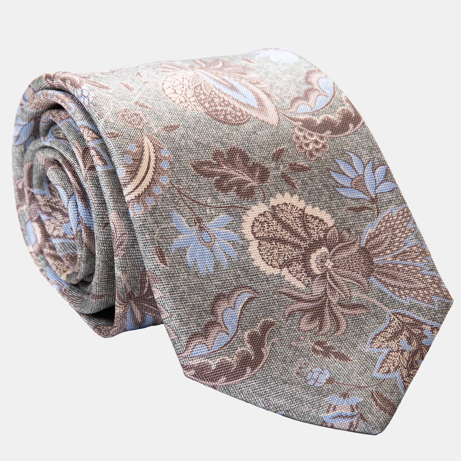 Medici - Printed Silk Tie - Soft Jade