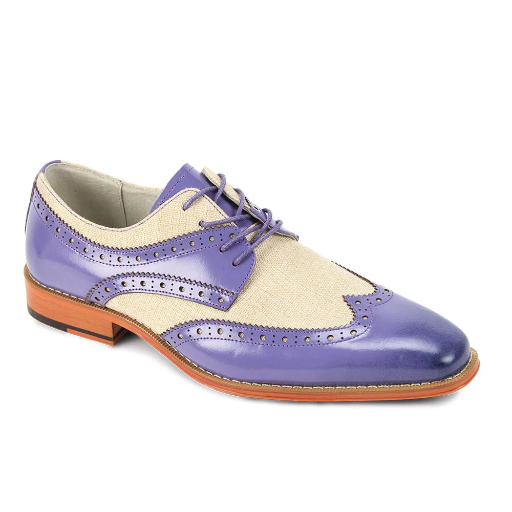 Giovanni NICO Men’s Wingtip Leather Oxford Dress Shoe – Lavender Beige